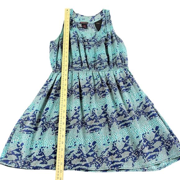 Fire Los Angeles Dress Women Size Large Blue & Turquoise Animal Scales Boho Mini - Picture 11 of 11